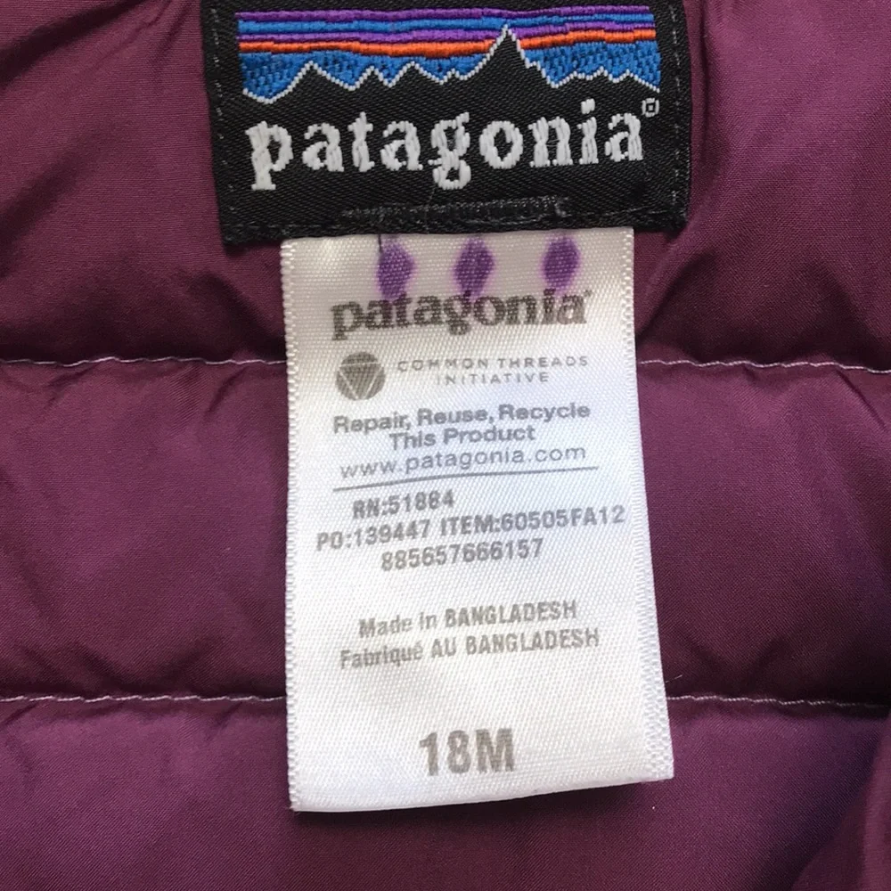 Patagonia Down Vest (size 18m)